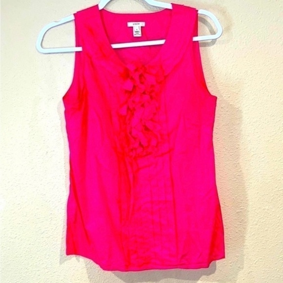 Women’s J. Crew classic ruffle accent sleeveless casual Blouse top size 4 - Picture 1 of 3
